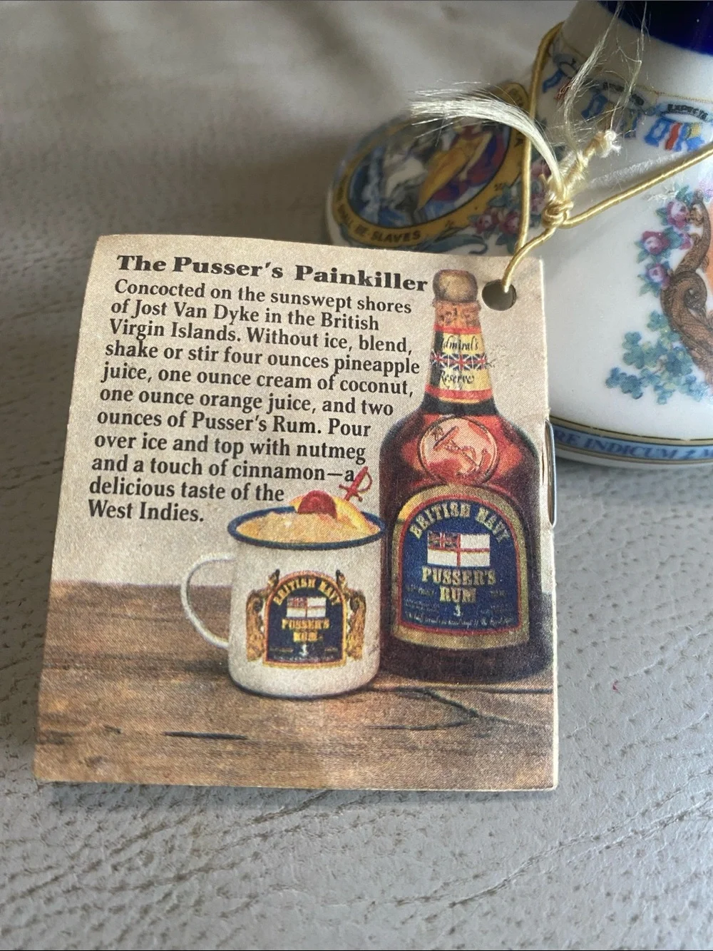 Two Vintage Pussers Rum decanters